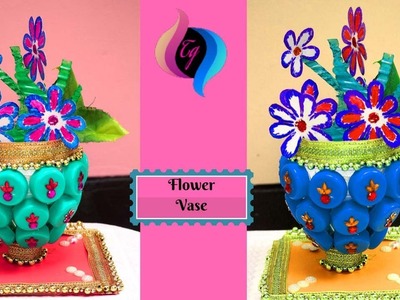 How to make plastic bottle flower vase - Make a homemade flower vase - Best ways to decorate a vase