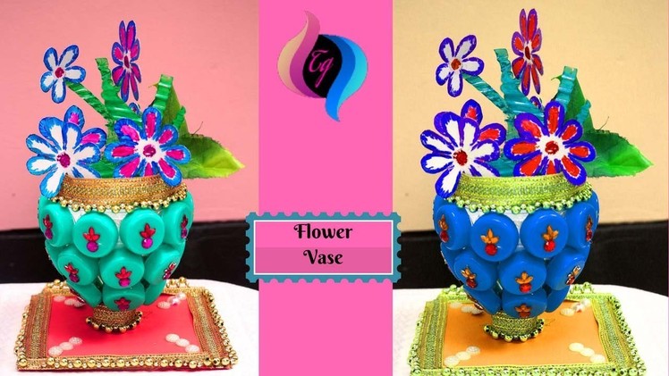 How to make plastic bottle flower vase - Make a homemade flower vase - Best ways to decorate a vase