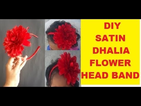 HOW TO MAKE SATIN RIBBON BLOOMING FLOWER & A HEAD BAND EASILY