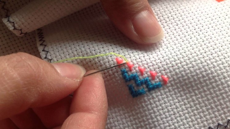 How to stitch a triangle on your paj ntaub.