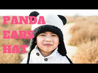 Knit Wit Panda Ear Pilot Hat