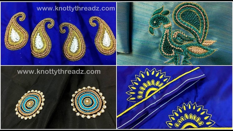 Knotty Threadz Aari Work Maggam Work Blouse Designs | Thread Work | Whatsapp 70221 57753 for Orders