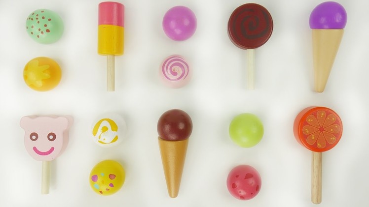Learn colors with wooden ice cream toys