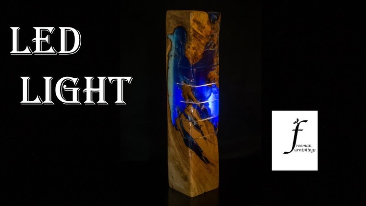 LED Light | Sculpture Light with Wood, Resin & LED