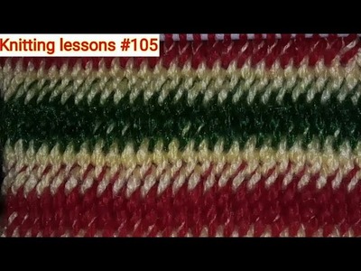 Multi colour || Knitting Diagonal Stitch Pattern || Gents sweater design || by Knittinglessons