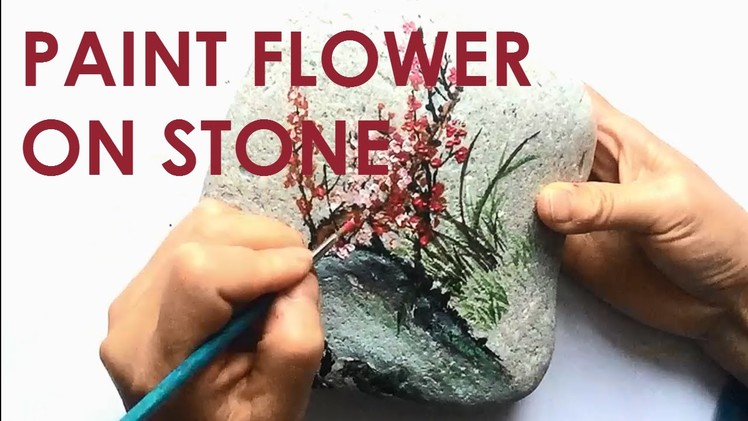 PAINTING GORGEOUS CHERRY BLOSSOM ON STONE | HUYU ART