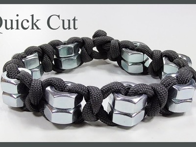 Paracord Bracelet: Double Hex Nut And Snake Knot Bracelet Design - Quick Cut