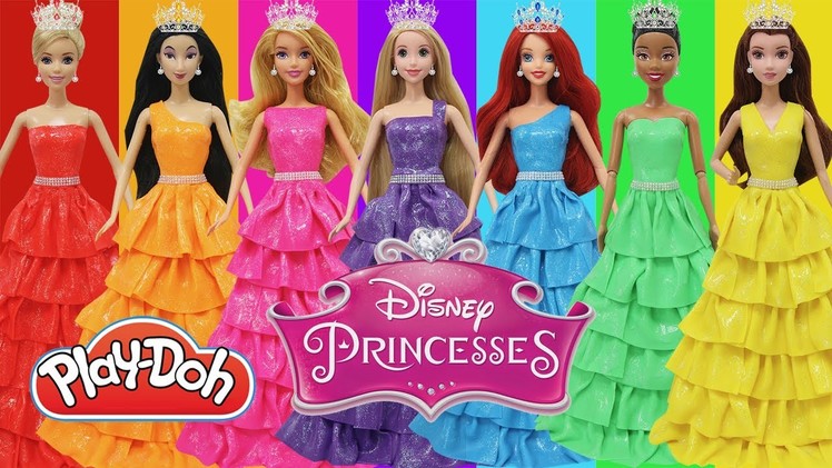 Play Doh Dress Disney Princesses Ariel Tiana Aurora Cinderella  Belle Mulan Rapunzel