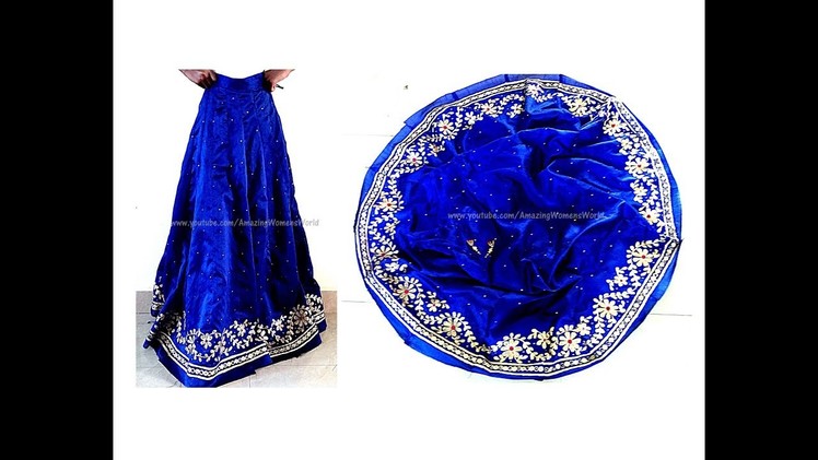 Ready made style 16 kali Lehenga.Ghagara  Stitching at home - Simple and easy making