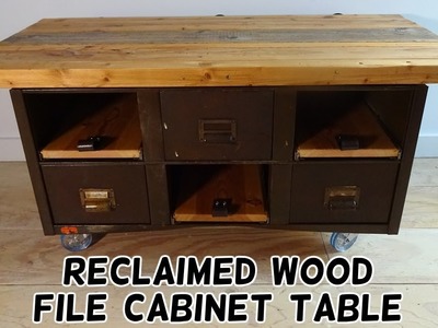 Reclaimed Wood File Cabinet Table Flip!