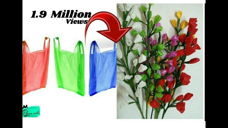 Reuse idea with Carry bags | Making flower bunches | Best out of waste