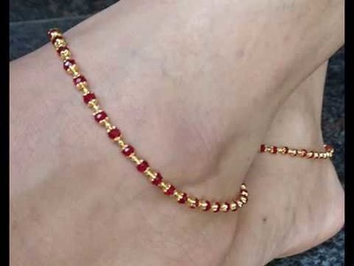 Simple crystal anklet