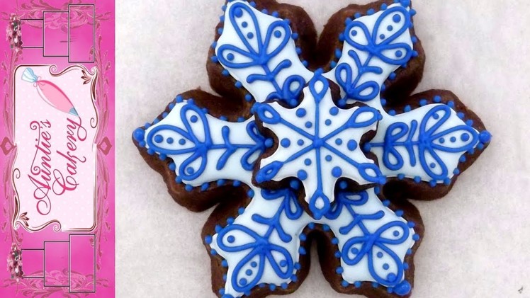 Snowflake Cookie Chocolate sugar cookie Tutorial