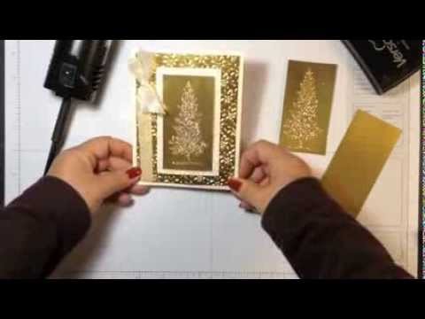 Stampin' Up! Video Tutorial Christmas Card Idea  Lovely As A Tree in Gold