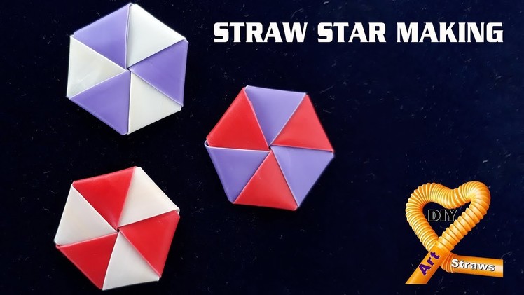 Straw star making - How to Fold Star using straw