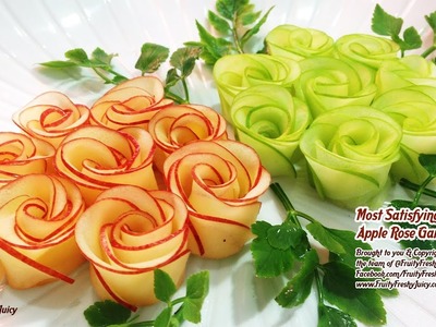 World’s Oddly Most Satisfying Apple Rose Garnish Video Ever