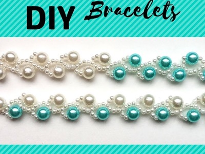 2 colors DIY elegant bracelets. Beaded bracelet tutorial-Beginners project
