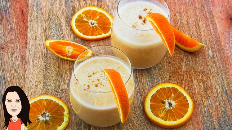 Creamy 2 Minute Orange Banana Breakfast Smoothie - Dairy Free Recipe!