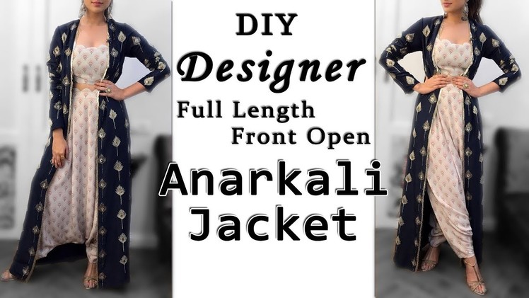 Designer Anarkali Jacket | Full Length Front Open Anarkali Jacket  | Ethnic Long Jacket