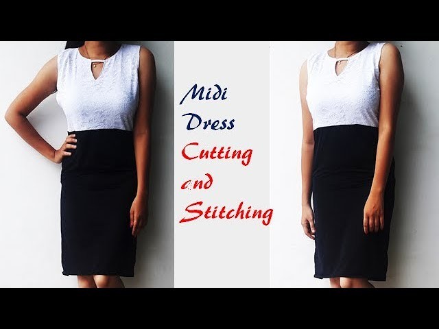 Designer Party wear Midi Dress Cutting And Stitching Full tutorial