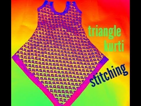 Designer triangle kurti stitching part- 2 2017