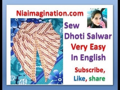 Dhoti salwar | Drafting, cutting, stitching | in English