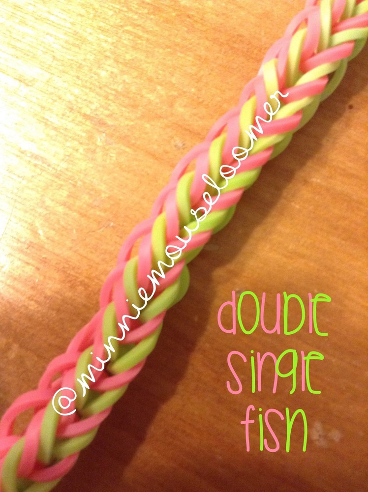 Double Single Fish Rainbow Loom and Monster Tail Tutorial | Minnie Mouse Loomer