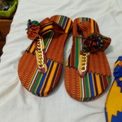 Flops branded in African prints