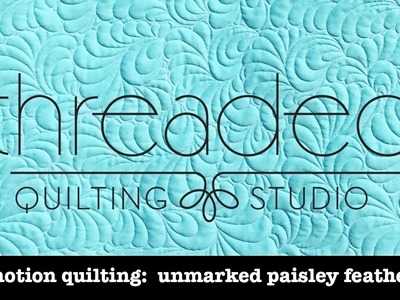 Free motion quilting: unmarked paisley feathers