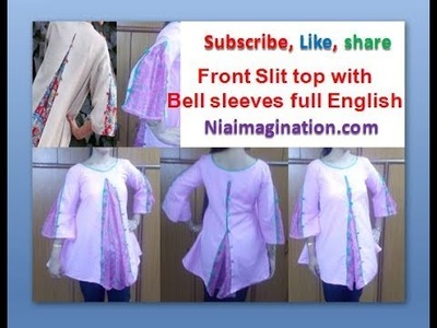 Front Slit top with Bell sleeves full | in English