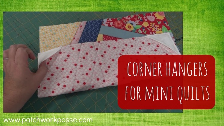 How to add corner hangers to the back of mini quilts