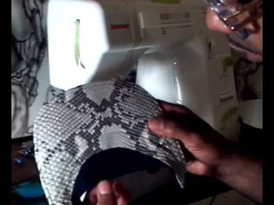How to customize hat bill even lines in snake skin snapback hat
