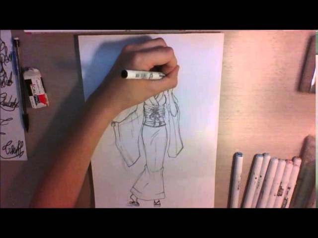 How to draw a yukata girl speed drawing #5