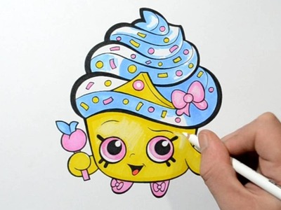 How to Draw Shopkins Cupcake Queen