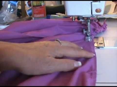 How To gather fabric without breaking thread using Pearls N Piping sewing foot.