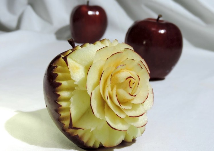 HOW TO MAKE A FLOWER IN APPLE - By J.Pereira Art Carving Fruits and Vegetables