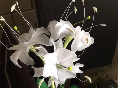 How to make a nylon stocking flowers - spider lily