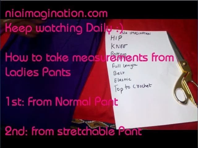 How to take measurements from ladies pants | in English