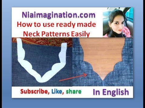 How to use ready made Neck Patterns Easily | neck Designs | in English
