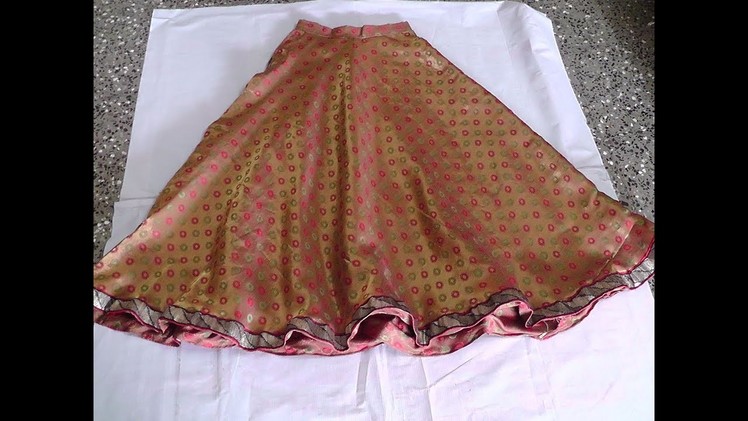 KIDS LONG UMBRELLA SKIRT , LEHENGA CUTTING AND STITCHING.