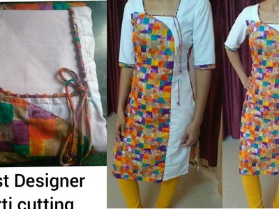 Latest designer kurti Cutting with Churidar Neck Design.