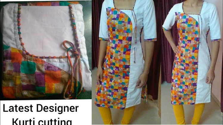 Latest designer kurti Cutting with Churidar Neck Design.