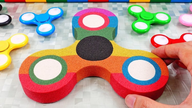 Make Giant Kinetic Sand Fidget Spinner Mad Mattr Learn Colors for Kids