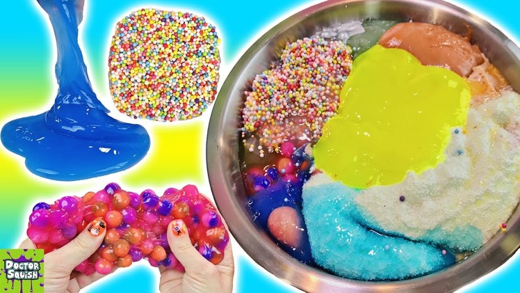 Mixing ALL of My Slime! Huge Slime Smoothie Bowl!! Doctor Squish