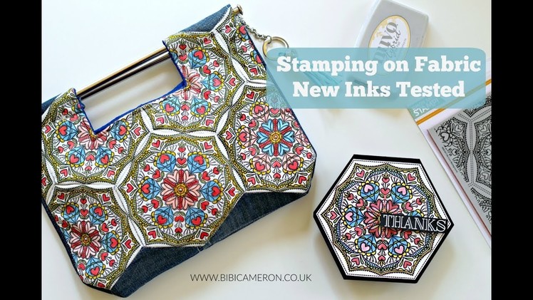 Stamping on  fabric  with Tim Holtz Stamping  Platform and Nuvo Hybrid Inks