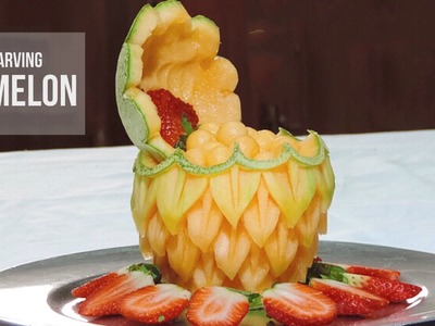 THAI ART IN MELON, HOW TO DO. - By J. Pereira Art Carving Fruits and Vegetables