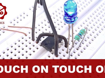 Touch On Touch Off Switch Using 555 timer on breadboard - Basic Electronics Projects