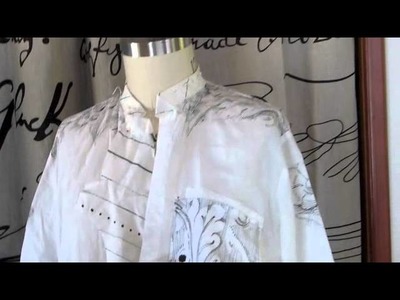 White Linen Blouse Embellishments with Diane Ericson at Marcy Tilton Studio