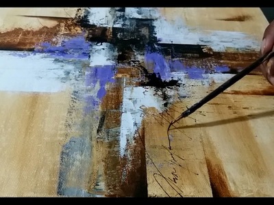 Abstract painting. Easy acrylic abstract painting DEMONSTRATION for BEGINNERS