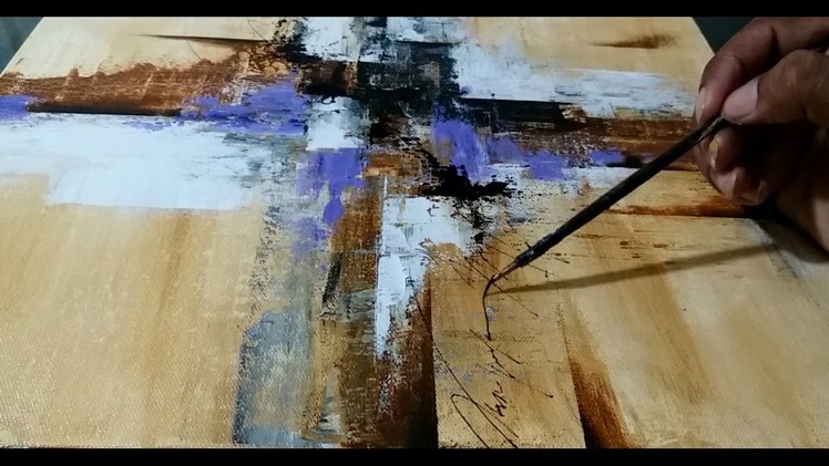 Abstract painting. Easy acrylic abstract painting DEMONSTRATION for BEGINNERS